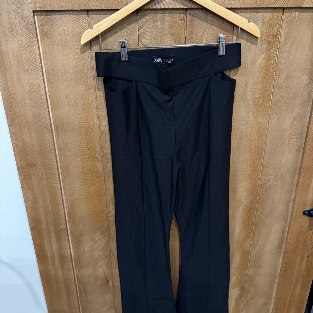 Zara Women's Elegant Black Flare Pants